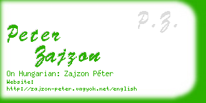 peter zajzon business card